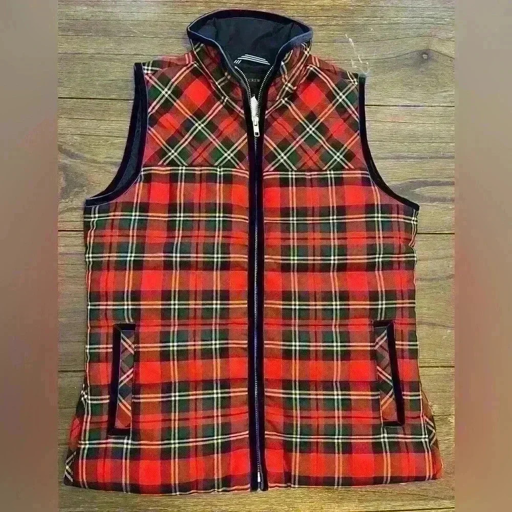 NWT J. Crew Tartan Plaid Vest Womens size XS